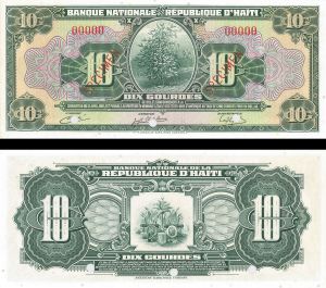 Haiti - 10 Gourdes SPECIMEN - P-181s - 1919 dated Foreign Paper Money