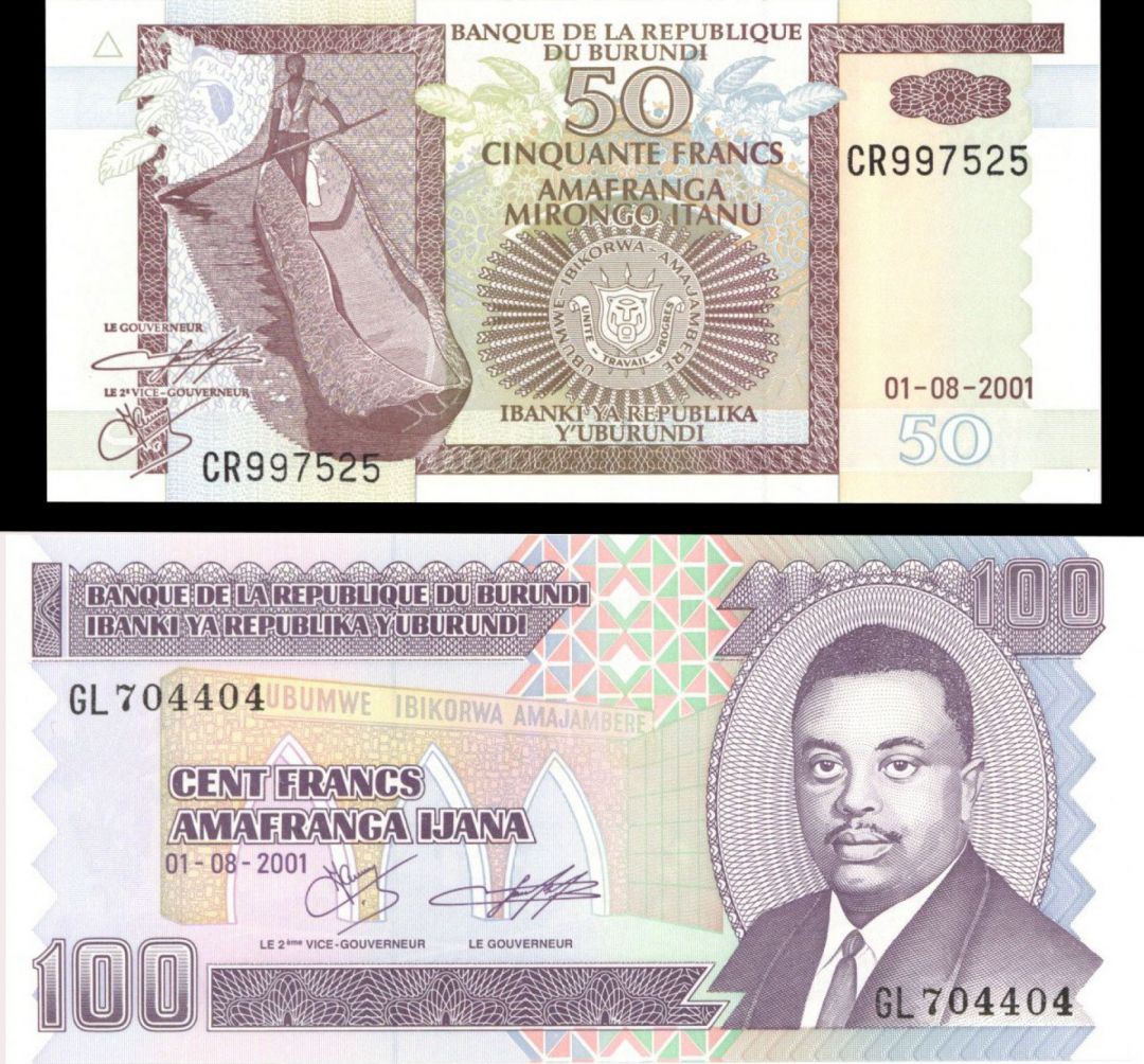Burundi - P-36 and P-37 - Pair of Notes - Foreign Paper Money