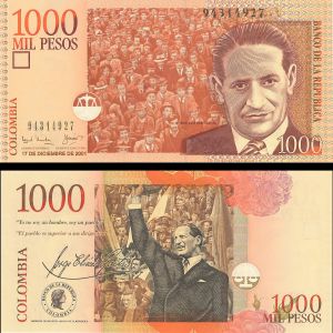 Colombia - 1000 Pesos - P-450 - 2001 dated Foreign Paper Money
