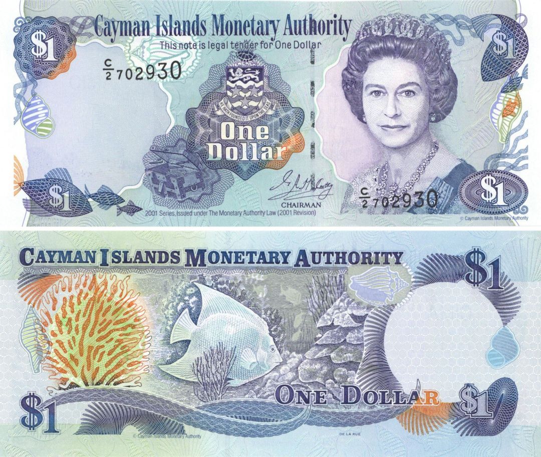 Cayman Islands - 1 Dollar - P-26a - 2001 dated Foreign Paper Money - Gorgeous Design