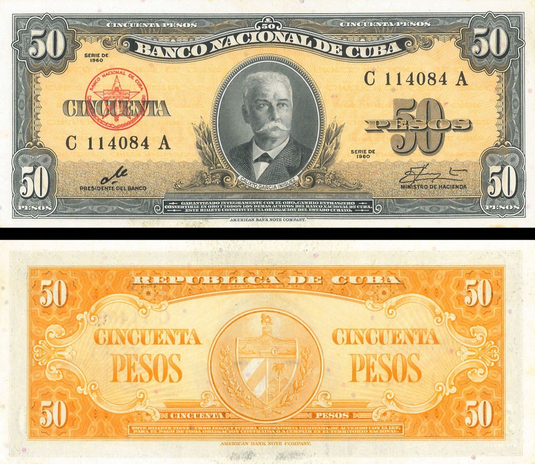 Cuba - 50 Pesos - P-81c - 1960 dated Foreign Paper Money