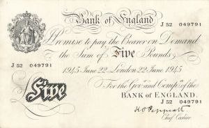 Great Britain - Bernhard £5 - P-342 - Foreign Paper Money