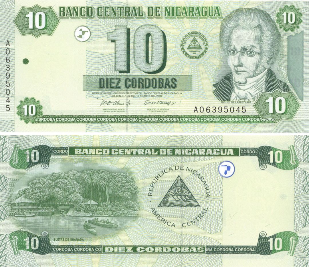 Nicaragua - 10 Córdobas - P-191 - 2002 dated Foreign Paper Money
