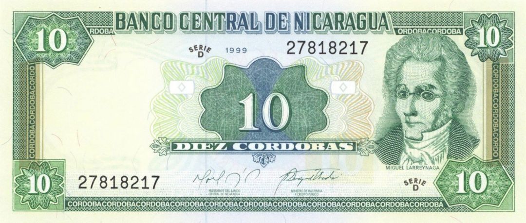 Nicaragua - 10 Nicaraguan Córdoba - P-188 - Forgein Paper Money