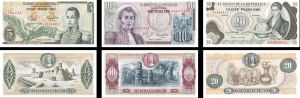 Colombia - 5, 10, 20 Pesos Oro - P-406f, 407g, 409d - 1980-1990 dated Foreign Paper Money