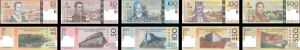 Haiti - 25, 50, 100, 250, 500 Gourdes - P---, 274, 275, 276, and 277 - Exceptional Set of 5 - 2004 dated Foreign Paper Money
