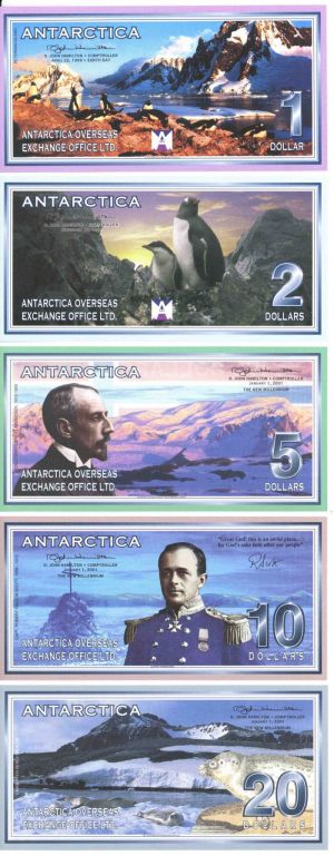 Antarctica Set of 5 Notes - Paper Money Set - Foreign Paper Money