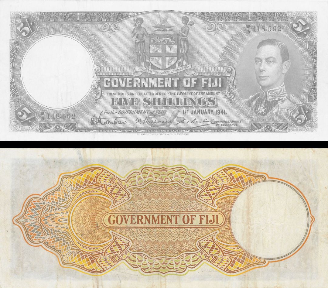 Fiji - 5 Shillings - P-37d - dated 1.1.1941 Foreign Paper Money