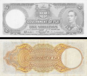 Fiji - 5 Shillings - P-37d - dated 1.1.1941 Foreign Paper Money