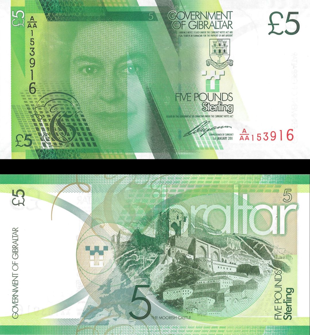 Gibraltar - 5 Pounds - P-35 - 2011 Foreign Paper Money