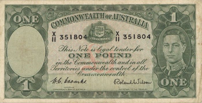 Australia - 1 Pound - P-26d - 1952 dated Foreign Paper Money