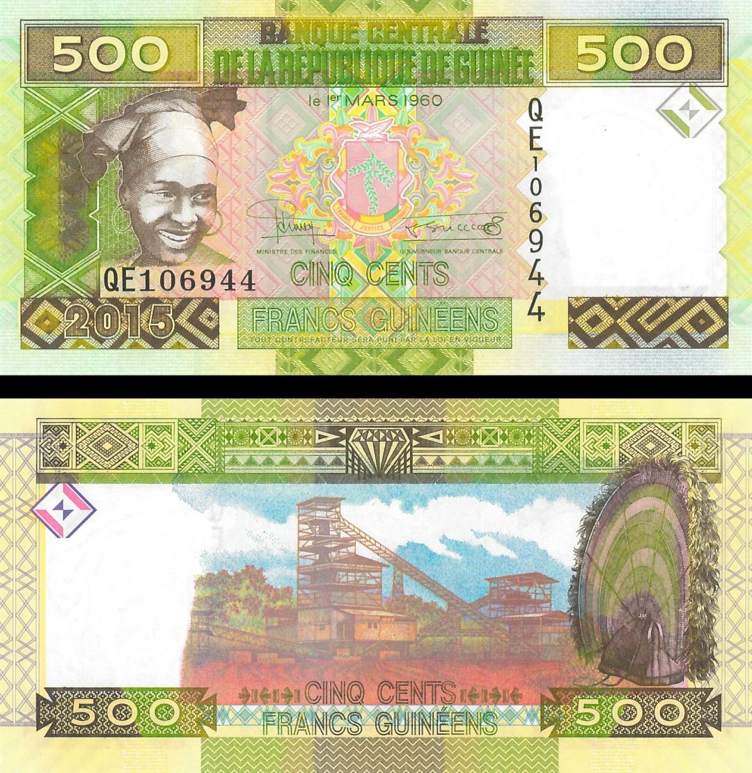 Guinea - 500 Francs - P-47 - 2015 dated Foreign Paper Money