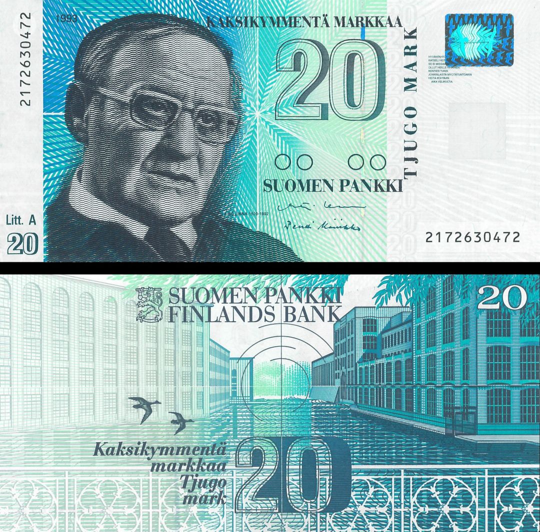 Finland - 20 Markkaa - P-122 - 1993 dated Foreign Paper Money
