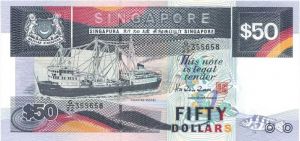 Singapore - 50 Dollars - P-22a - 1987 dated Foreign Paper Money