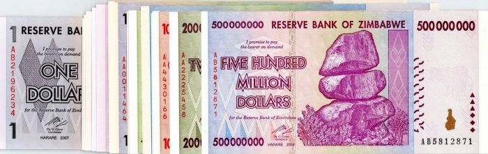 Zimbabwe P-65 to 82 - Foreign Paper Money - Collection of 18 Notes