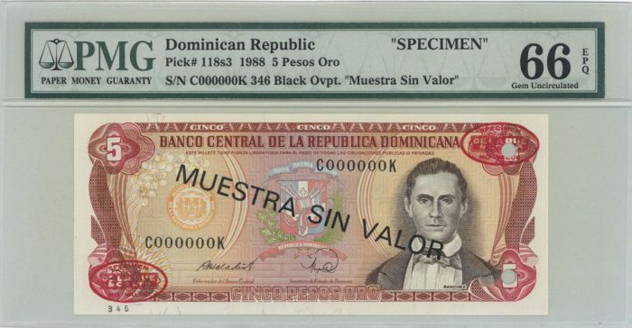 Dominican Republic P-118s3 - "Specimen" Foreign Paper Money