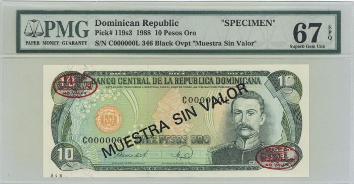 Dominican Republic P-119s3 - "Specimen" Foreign Paper Money