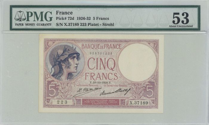 France-Fayette-4-3, P-72d - Foreign Paper Money