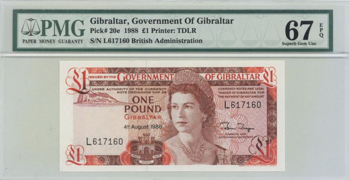 Gibraltar, Government of Gibraltar, P-20e - Foreign Paper Money