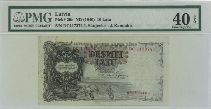 Latvia - 10 Latu - P-29e - 1940 dated Foreign Paper Money
