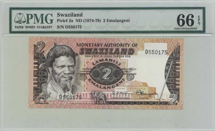 Swaziland - P-2a - 2 Emalangeni - Foreign Paper Money