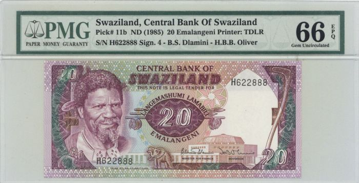 Swaziland - Central Bank of Swaziland - P-11b - 20 Emalangeni - Foreign Paper Money