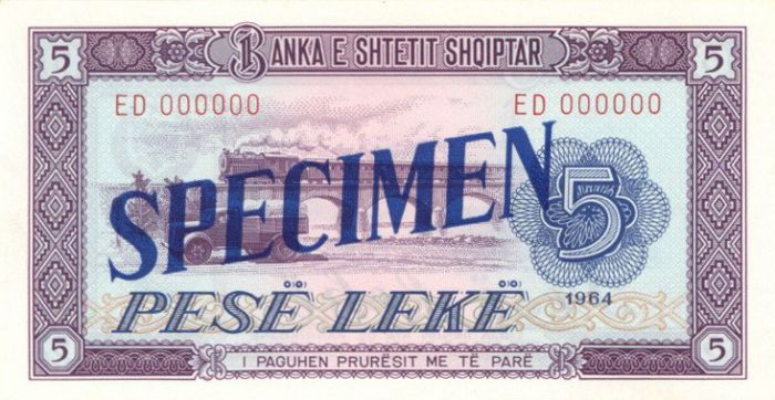 Albania P-35s - Specimen Foreign Paper Money