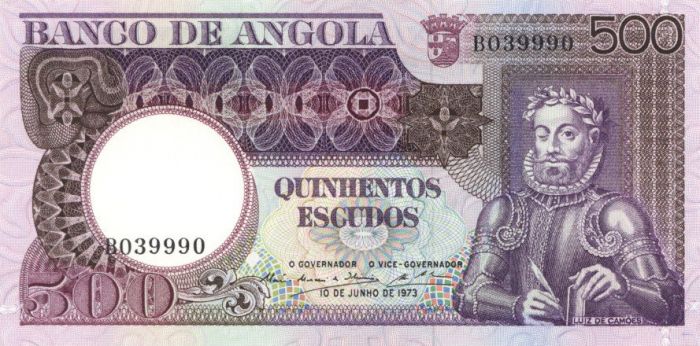 Angola - 500 Escudos - P-107 -  1973 dated Foreign Paper Money