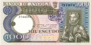 Angola - 1000 Escudos - P-108 - 1973 dated Foreign Paper Money