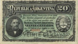 Argentina - 20 Centavos - P-211b - 1890 dated Foreign Paper Money