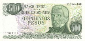Argentina - 500 Pesos - P-292 - 1972-1973 dated Foreign Paper Money