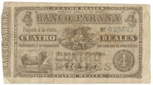 Argentina - 4 Reales Bolivianos - P-S1814 - 1868 dated Foreign Paper Money