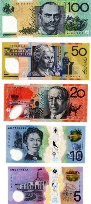 Australia - Set of 5,10,20,50,100 Dollars - P-New - 2017 dated Foreign Paper Money