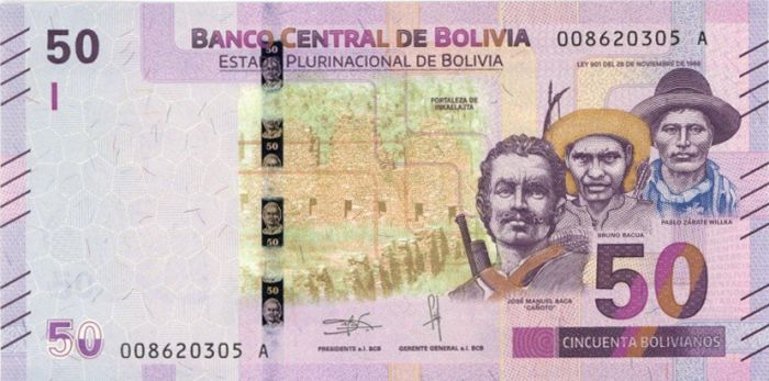 Bolivia - 50 Bolivianos - P-New - 2018 dated Foreign Paper Money