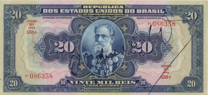 Brazil - 20 Mil Reis- P-48c - 1931 dated Foreign Paper Money