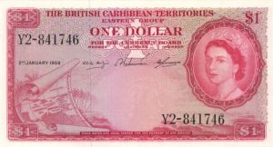 British Caribbean Territories - 1 Dollar - P-7c - 1958 Dated Foreign Paper Money