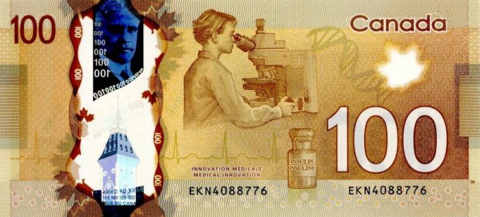 Canada - 100 Canadian Dollar Polymer - P-110 - 2011 Dated Foreign Paper Money