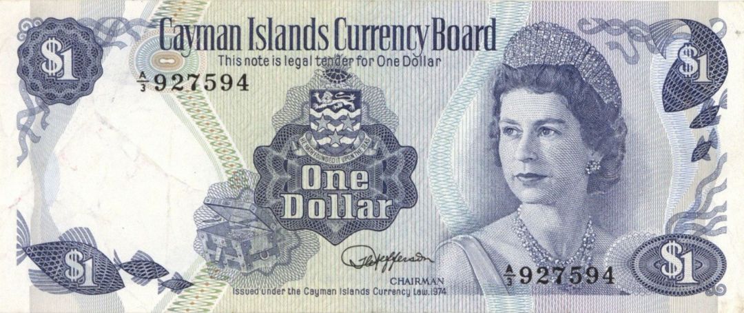 Cayman Islands - 1 Dollar - P-1c - L.1971-1972 Dated Foreign Paper Money