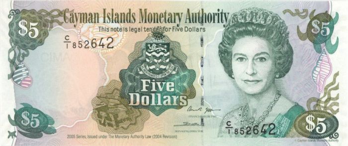 Cayman Islands - 5 Dollars - P-34a - 2005 Dated Foreign Paper Money