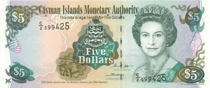 Cayman Islands - 5 Dollars - P-34b - 2005-2009 Dated Foreign Paper Money