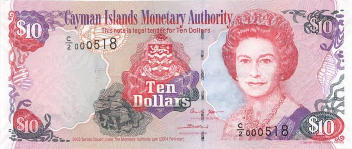 Cayman Islands - 10 Dollars - P-35a - 2000-2224 Dated Foreign Paper Money