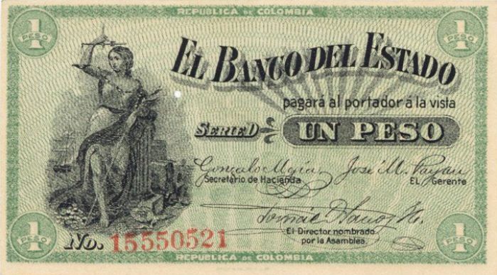 Colombia - P-S504c -1 Colombian Peso - Foreign Paper Money