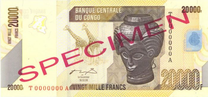 Congo Democratic Republic - 2000 Congolese Francs - P-104s - 2006 dated Foreign Paper Money