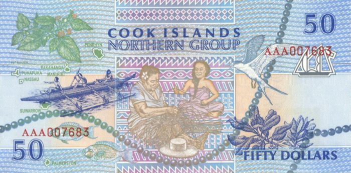 Cook Islands - 50 Dollars - P-10a - 1992 dated Foreign Paper Money