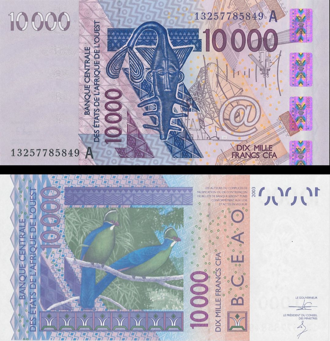 Cote d'Ivoire - 10,000 Francs - P-118A I - 2013 dated Foreign Paper Money