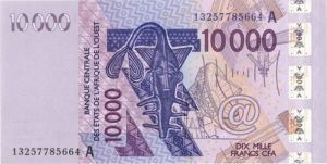 Cote d'Ivoire - 10,000 Francs - P-118A I - 2013 dated Foreign Paper Money