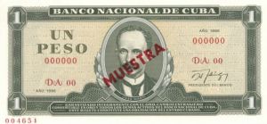 Cuba - 1 Cuban Peso - P-102 SZ - Foreign Paper Money