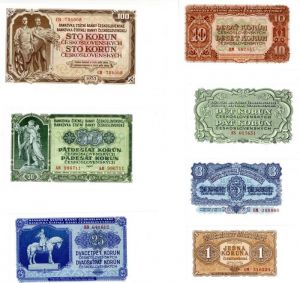 Czechoslavakia - 7 Piece Set - P-78-86 (No P-81-82) - 1953 dated Foreign Paper Money