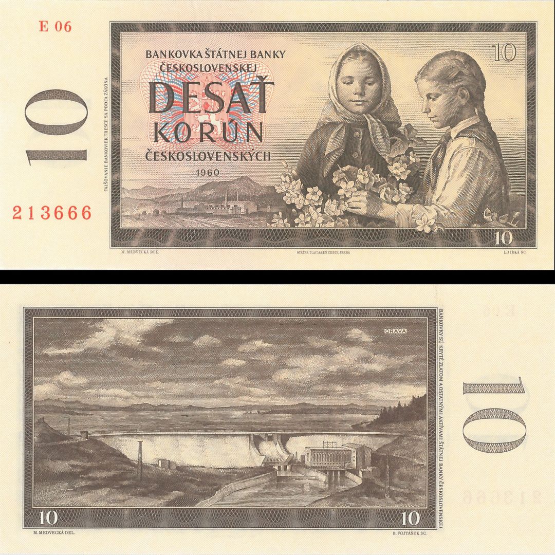 Czechoslovakia - 10 Korun - P-88b - 1960 dated Foreign Paper Money
