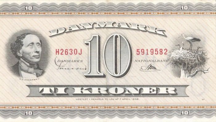 Denmark - 10 Kroner - P-44r6 - 1961 dated Foreign Paper Money